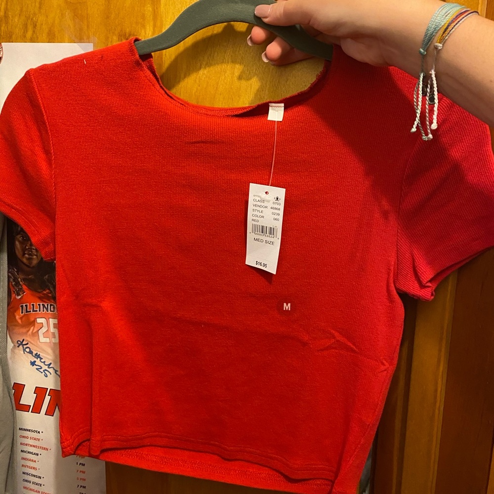 NWT pacsun crop top red
